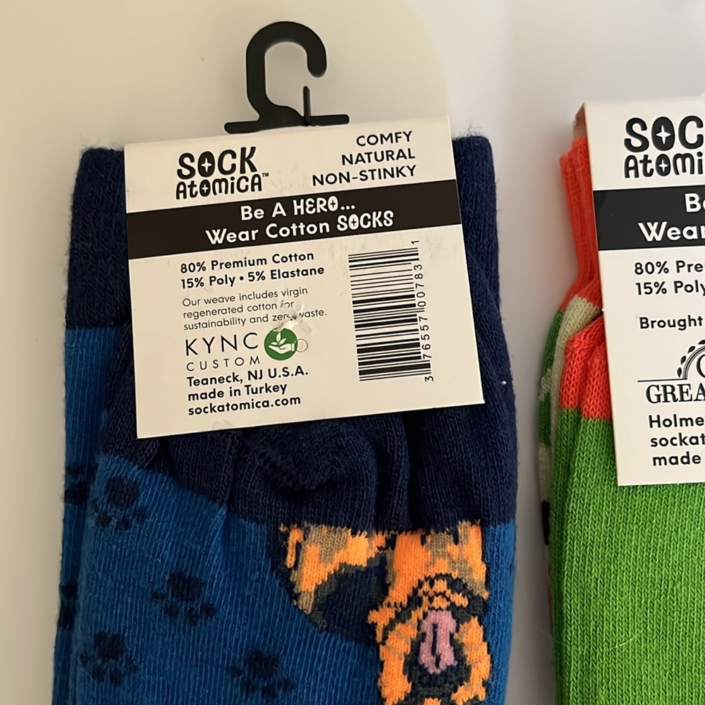 Set of 3 Sock Atomica Socks-German Shepherd, Sleepin Sloth, You are My Sunshine - Picture 3 of 6